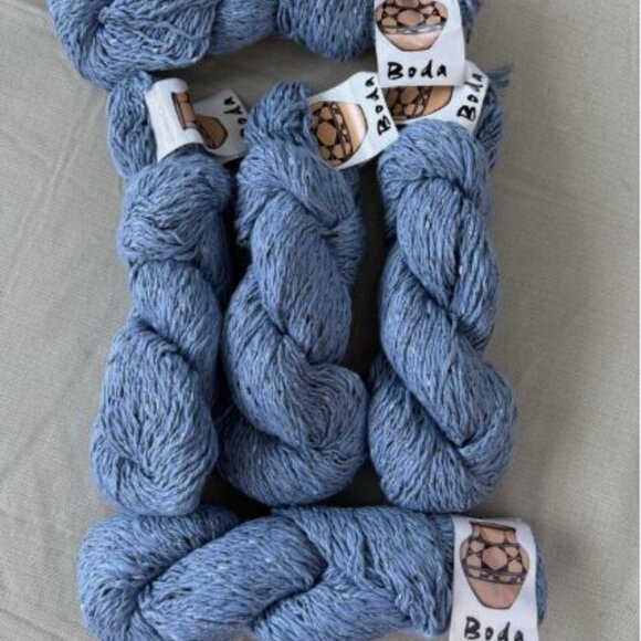 5 Hank Lot Classic Elite "Boda" Cotton Linen Yarn in Blues - Picture 6 of 6